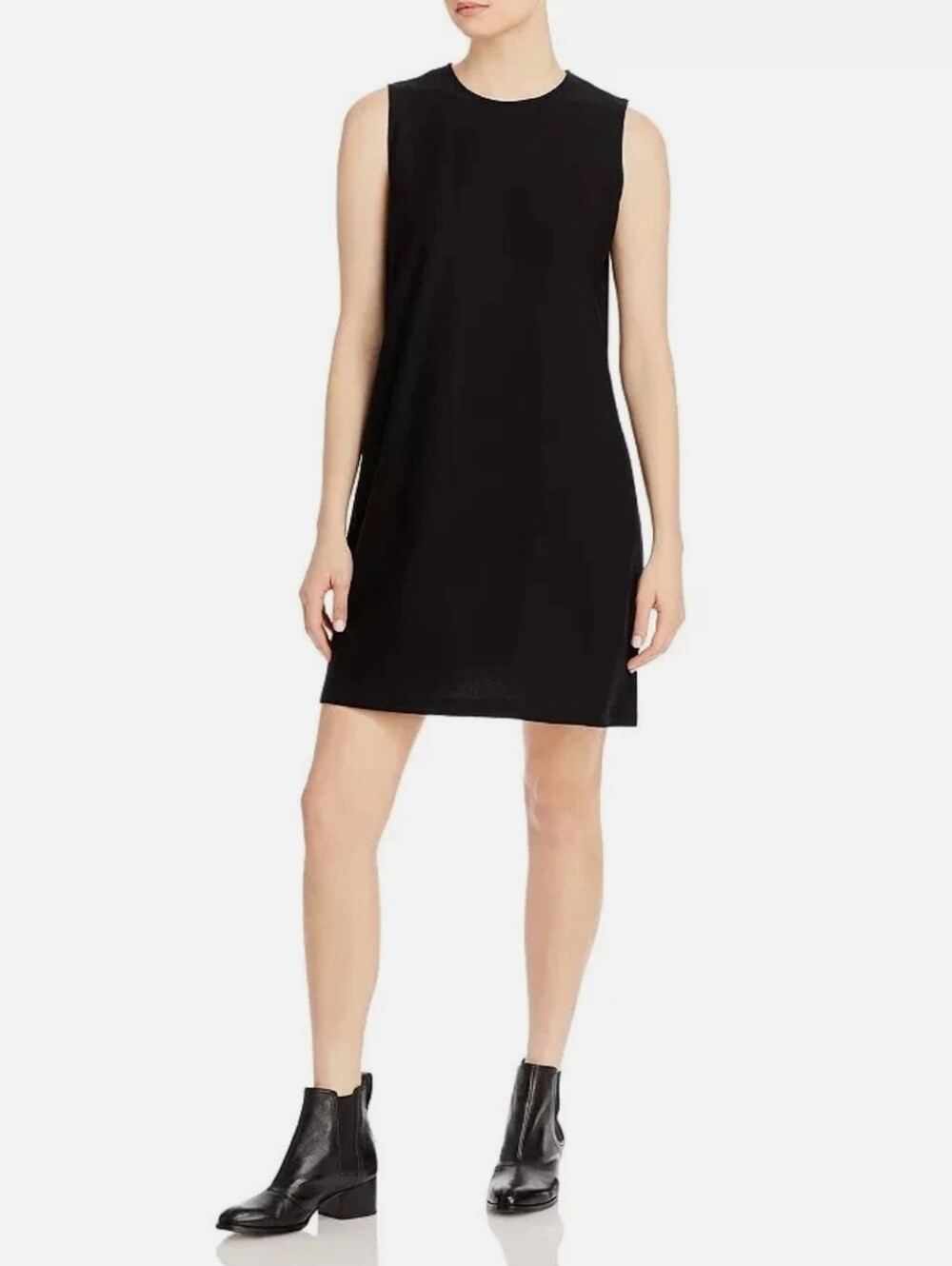 Eileen Fisher Crepe Sleeveless Tank Dress Black Dress